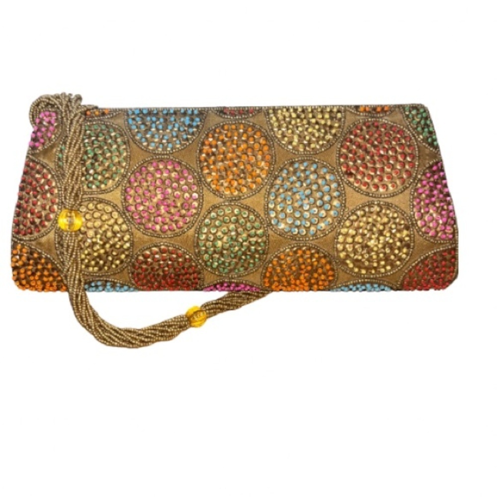 David Jeffery Multicolor
Beaded Clutch Evening Bag